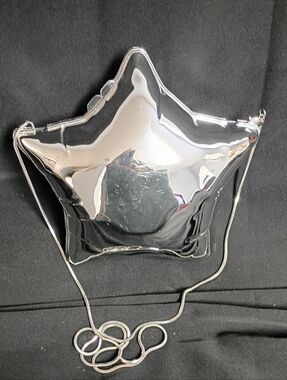 ❤️ZARA 3D METALLIC SILVER  STAR BALLOON Minaudière Crossbody PURSE